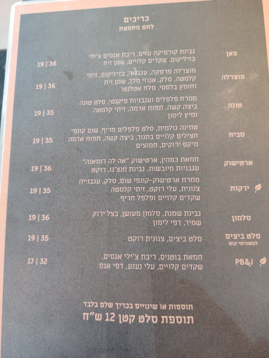 Menu - Roasters באר שבע photo 6